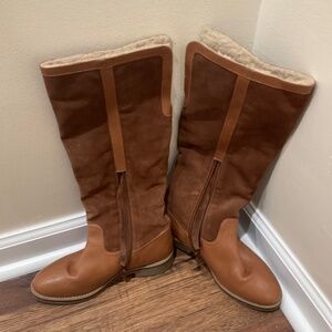 Brown zip boots 6